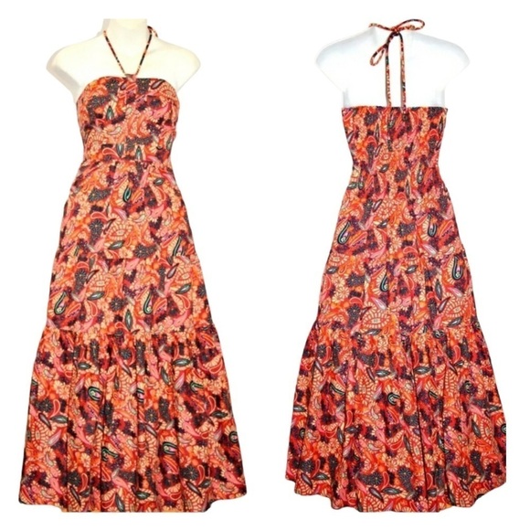 NWT Revolve x House of Harlow 1960 Paisley Tiered Halter Maxi Dress - Picture 4 of 8